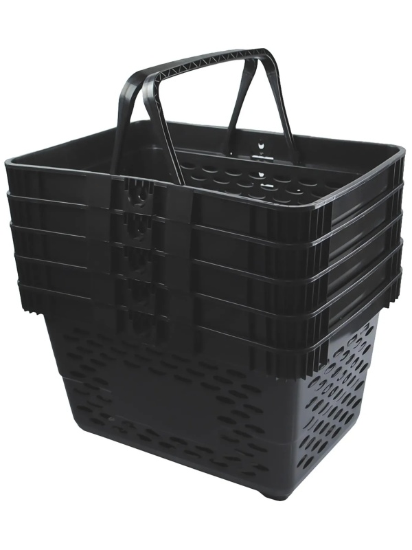 Корзина покупательская EVR_CLASSIC плас.с 2 плас.ручк.,20л цв.черный 5шт/уп